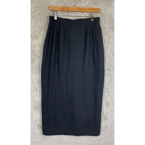 En Avance Vintage Skirt Womens 10 Gray Maxi Rayon Blend Lined Back Slit- 7692